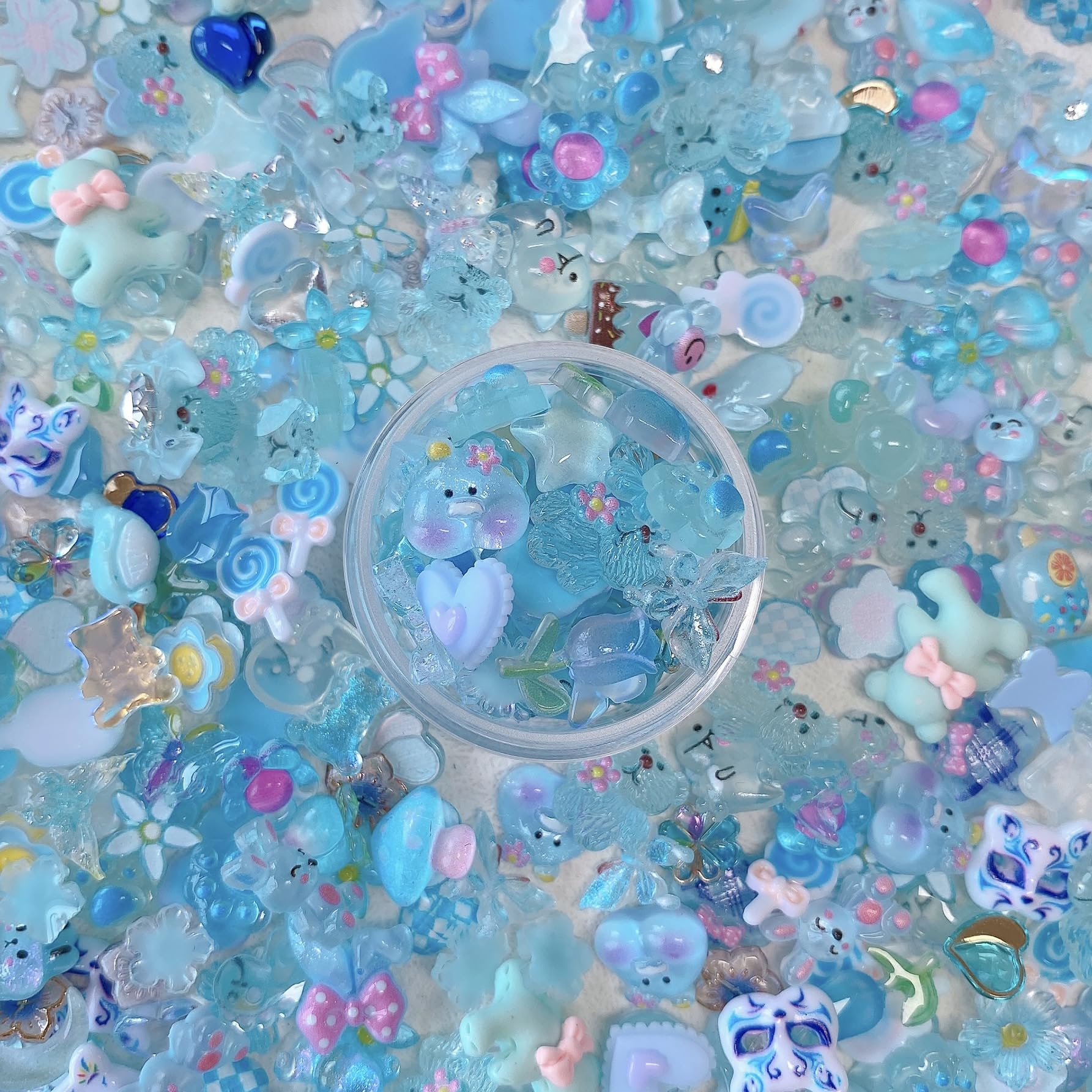 Amazon.co.jp: ネイルパーツ ネイルデコパーツ 100pcs 夜光 花 クマ